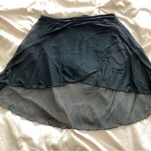 Wear Moi Black Mesh Faux Wrap Ballet Skirt